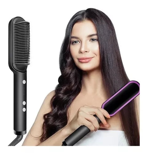 Escova Alisadora 5 em 1   Alisa, Seca, Hidrata, Modela e Anti-Frizz | Bivolt